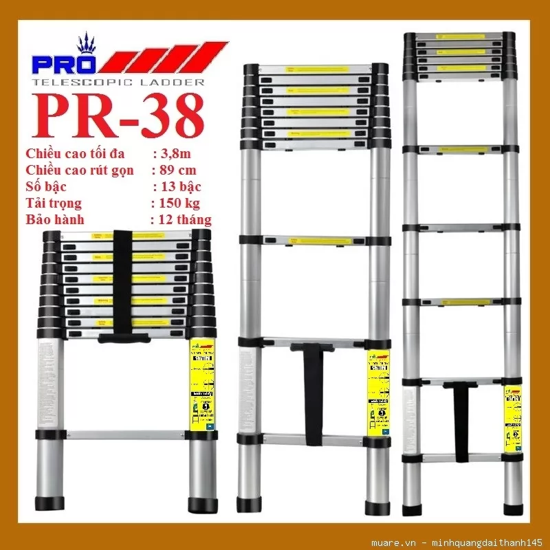 Thang nhôm rút gọn đơn Pro Pr-38